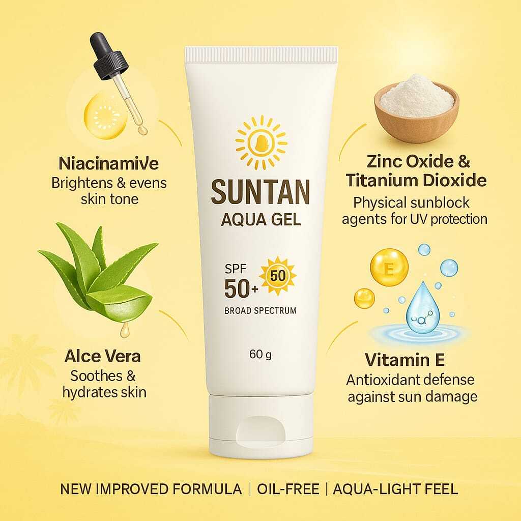 Suntan Aqua Gel Sunscreen With Spf 50  Pa++++